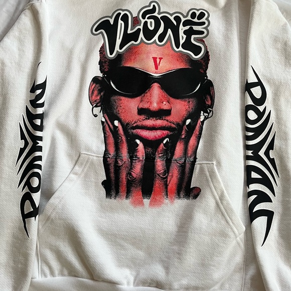 Vlone Rodman Logo Hoodie White ヴィーローンロッドマンコラボ DENNIS RODMAN VLONE LOGO HOODIE-WHITE